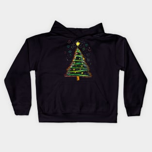 Crayon Christmas Tree #1 Kids Hoodie